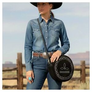 Suede Bootstitch Crossbody Bag